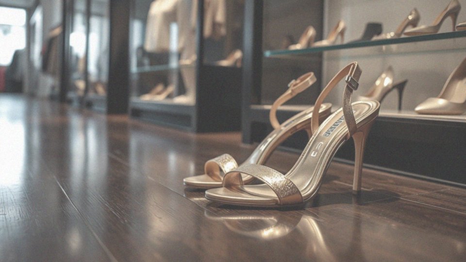 Jakie metaliczne buty dopełnią stylizację z granatową sukienką?
