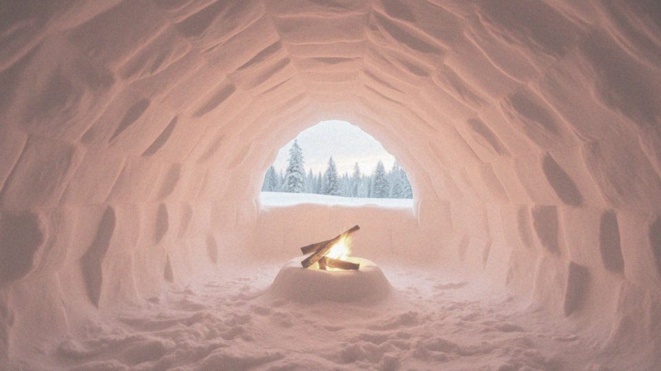 Jak wygląda igloo z rozpalonym ogniskiem?